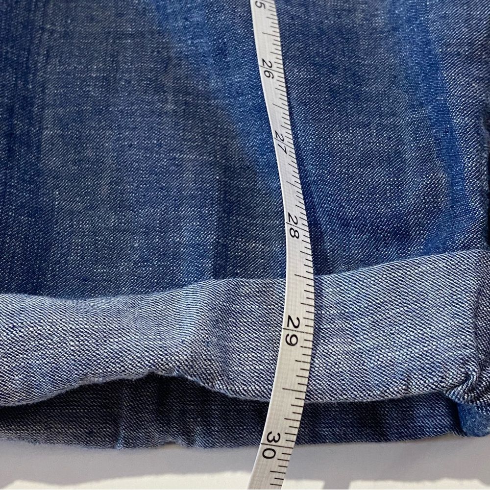 Talbots Petites Signature Rolled Cuff Blue Chambray Denim Ankle Pants Size 4P - Picture 14 of 16